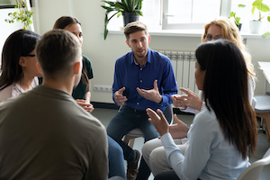 Groepssessies tijdens een AA-meeting